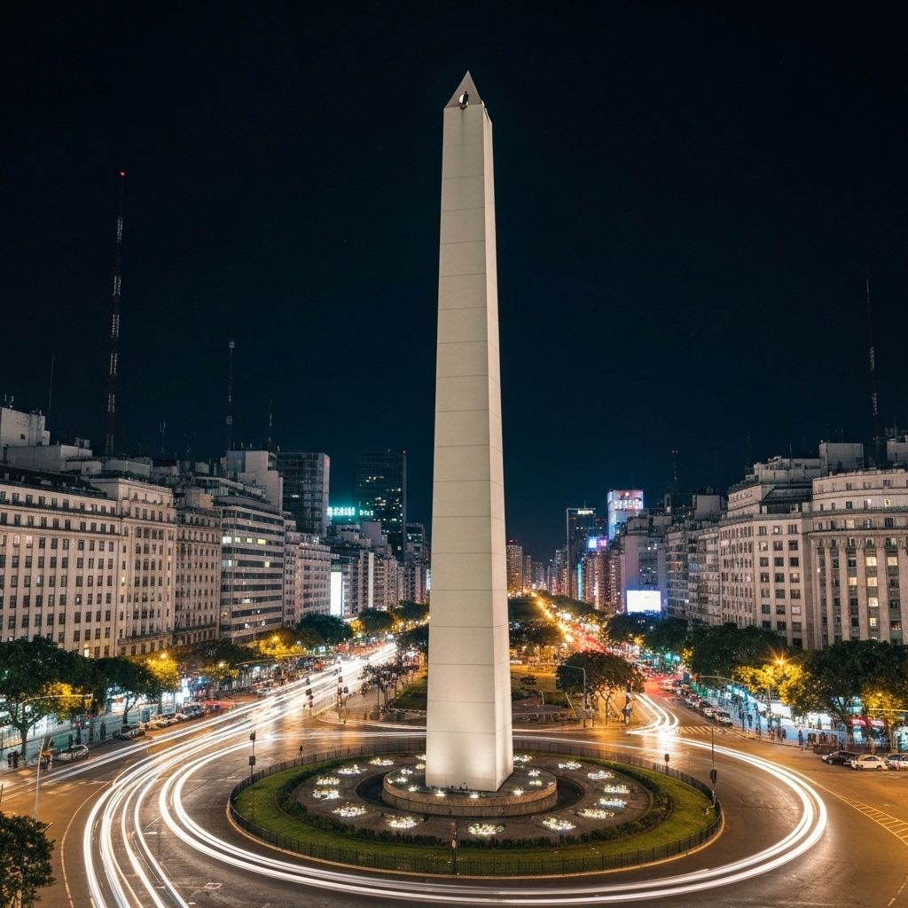 Buenos Aires Obelisco at night